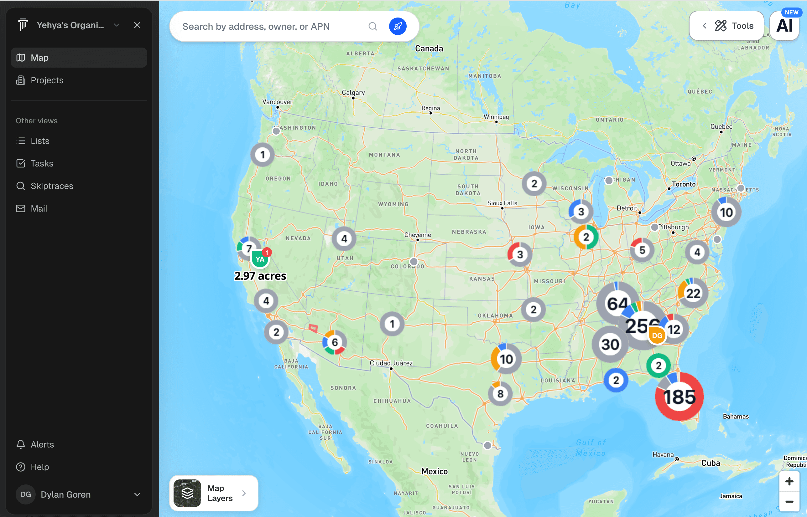 Pillar property search map and results preview